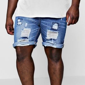 boohooman denim shorts